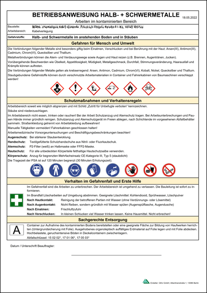 Betriebsanweisung